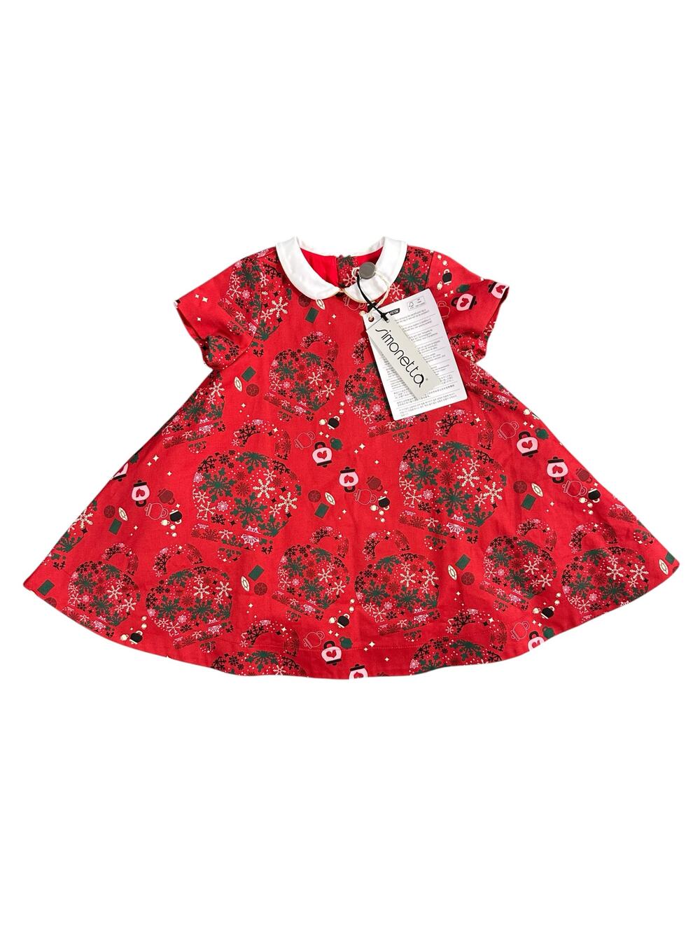 Simonetta x‎ Chantecler Capri Abito Red Christmas Dress Baby Girl Size 9 Months